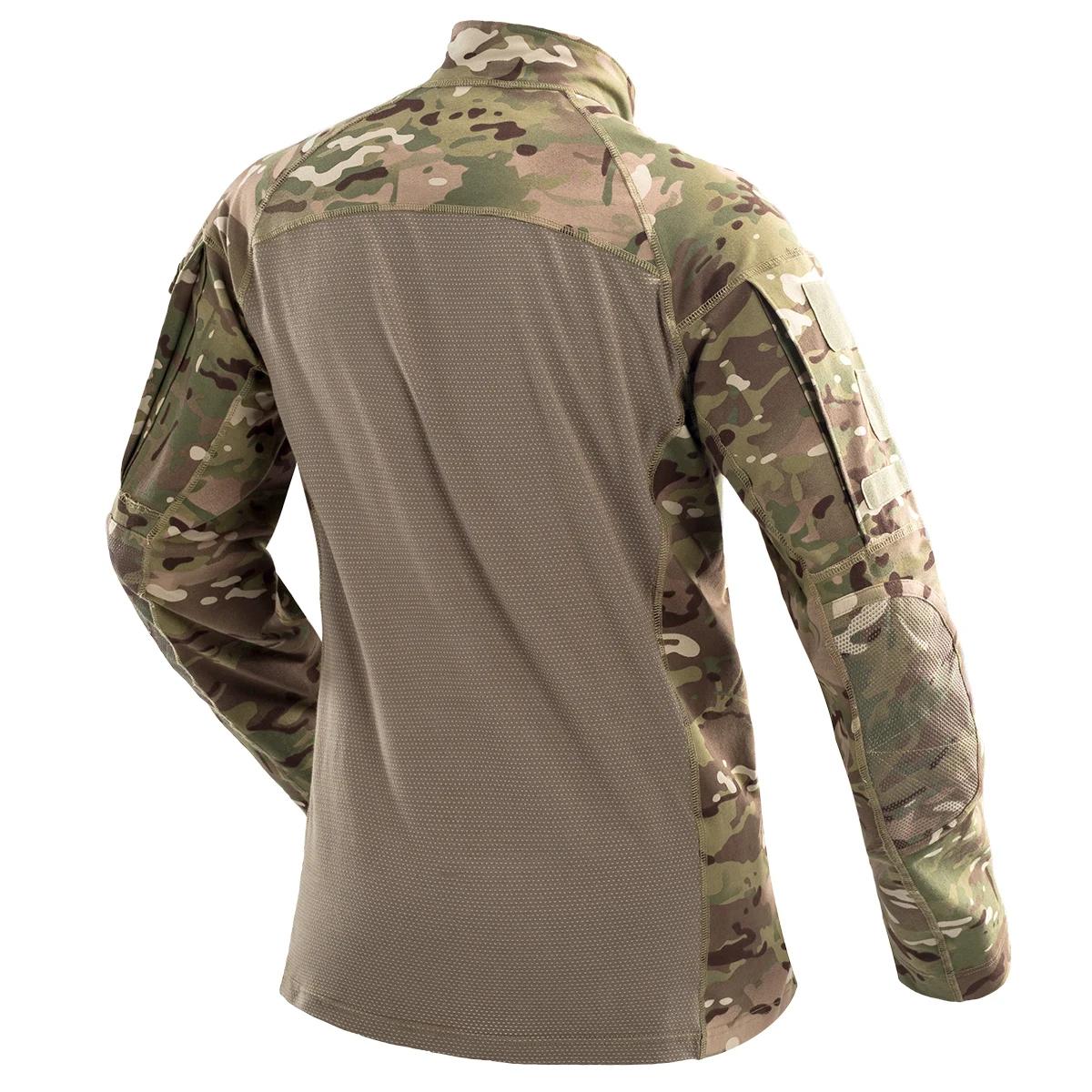 Chemise de Combat tactique de Camouflage pour hommes, en coton extensible, uniforme à fermeture écla
