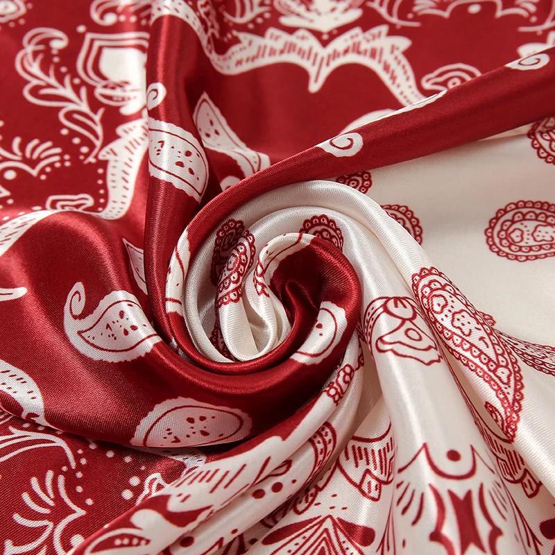 Foulard carré en Satin pour femmes musulmanes, Hijab élégant, imprimé 2025, foulard en soie, châle, 