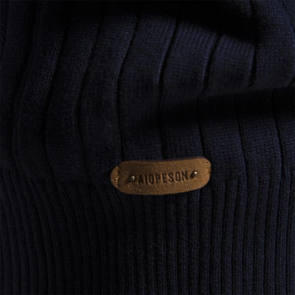 Pull tricoté en coton à col montant pour homme, pull chaud de haute qualité avec fermeture éclair, n