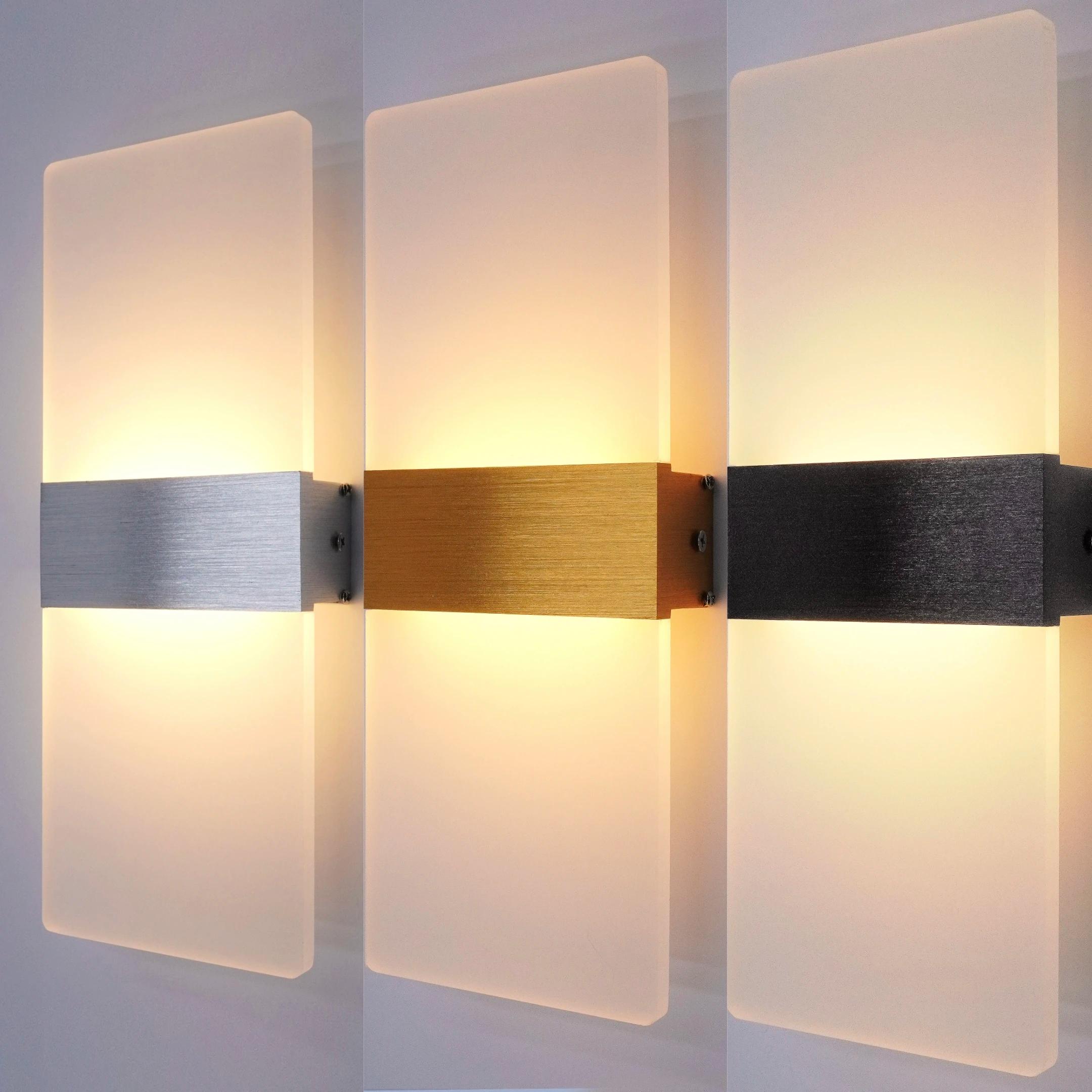 Applique murale minimaliste moderne, applique murale LED intérieure, fil dur en aluminium acrylique,