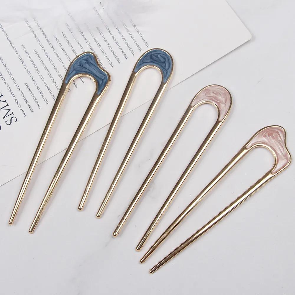 Épingle à cheveux en forme de U en métal pour femmes, fourche à cheveux en U, épingle à cheveux fran