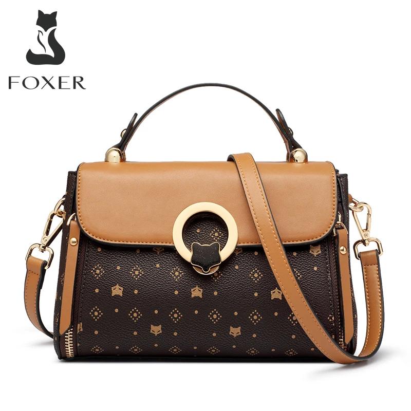 Sac à bandoulière FOXER pour femme, sac fourre-tout vintage de luxe, sac à main tendance 2026, sac b