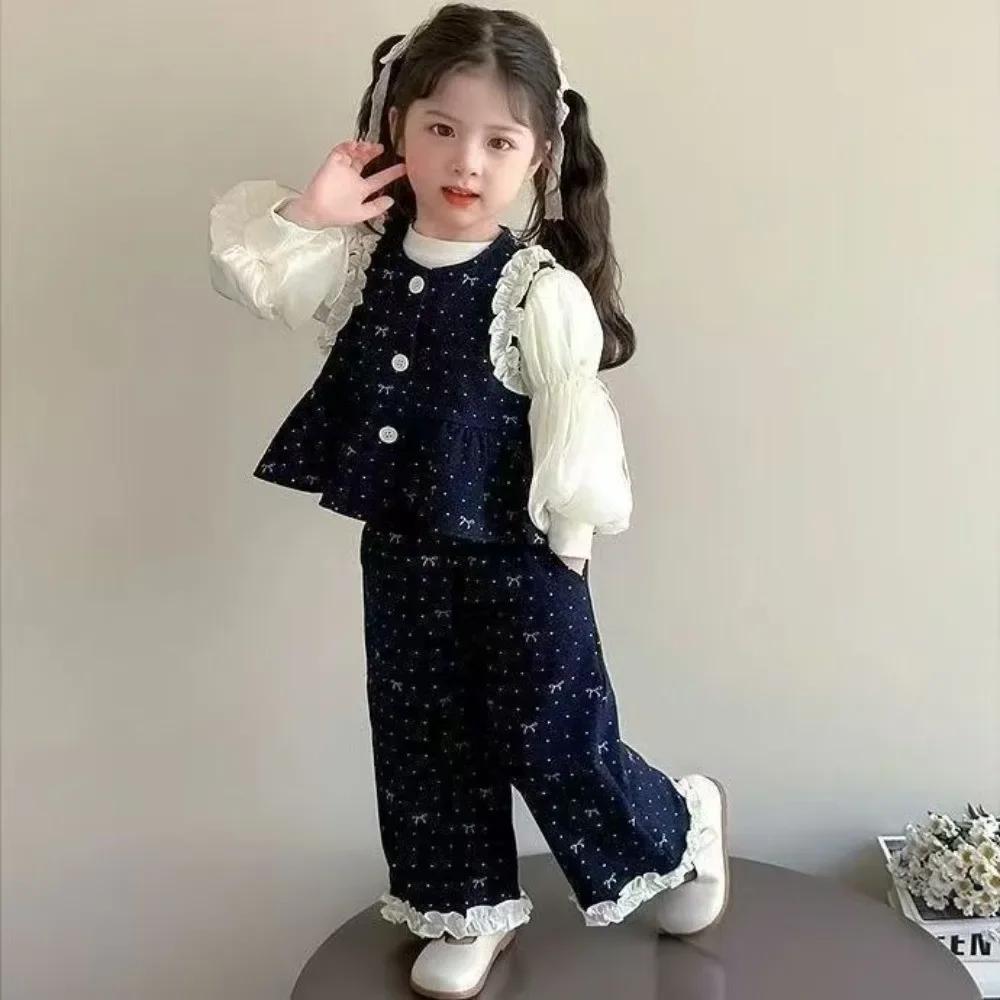 Bear Leader – vêtements d'automne pour enfants, Imitation Denim à volants, vêtements pour filles, gi