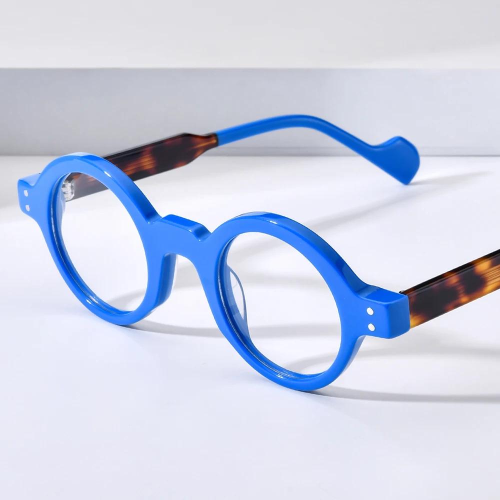 NIANZHEN acétate lunettes cadre hommes nouveau rond marque Design lunettes femmes rétro Vintage lune