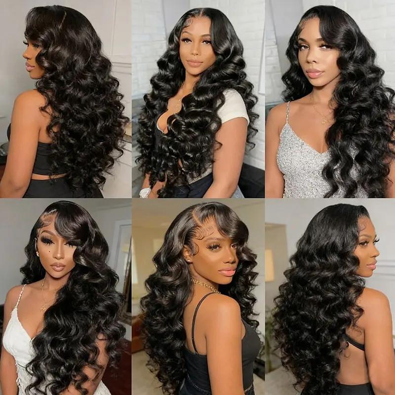 Extensions de Cheveux Humains Brésiliens Vierge Non Traités, Ondulés et Profonds, 30-40 Pouces, Lots