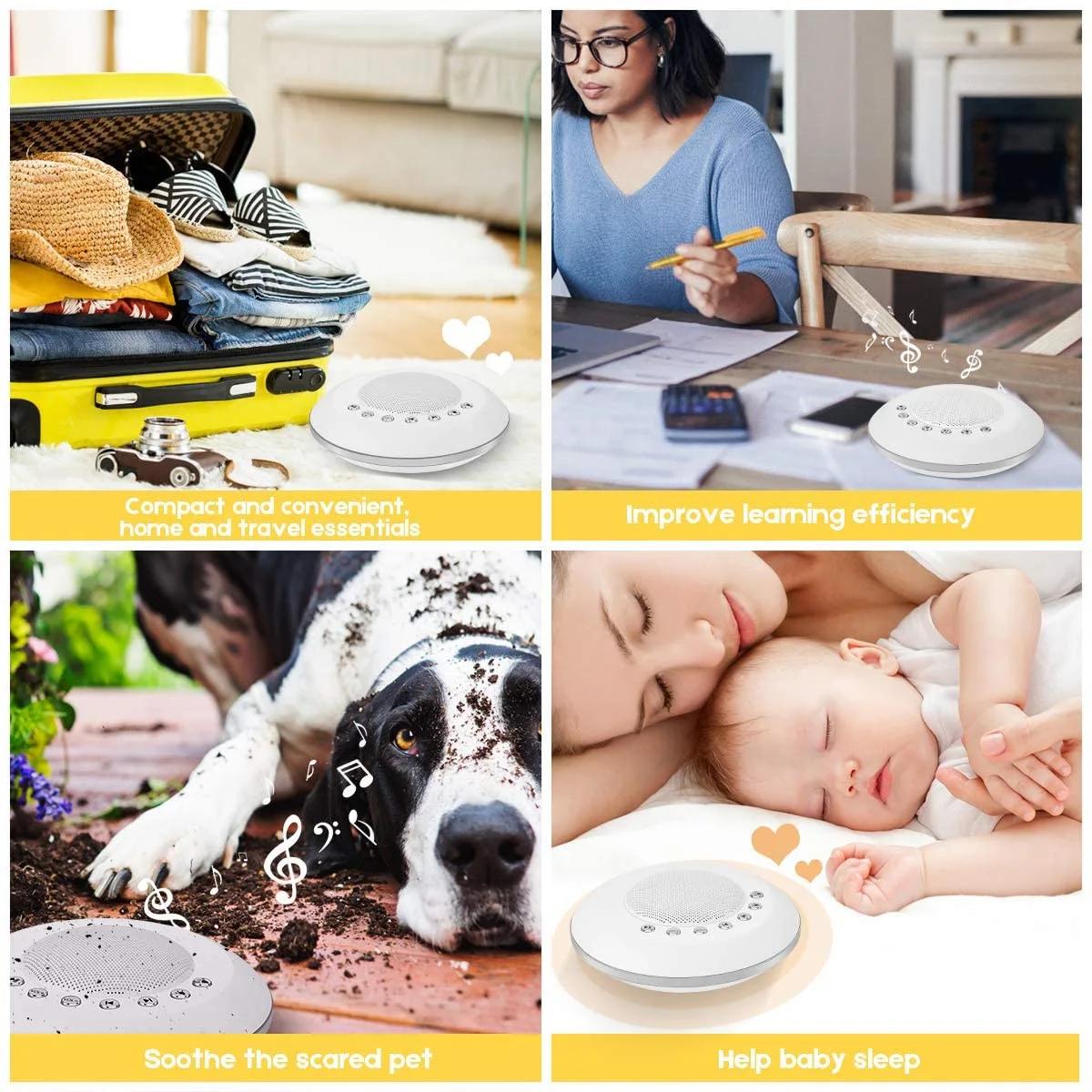 Machine à bruit blanc portable pour bébé - 28 sons apaisants, rechargeable USB, aide au sommeil