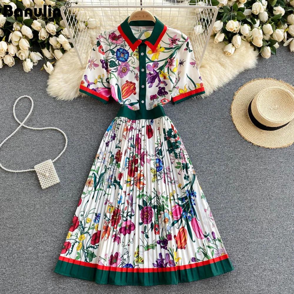 Robe Midi plissée à manches courtes pour femmes, chemise à col superposé, imprimé floral, Slim, tenu