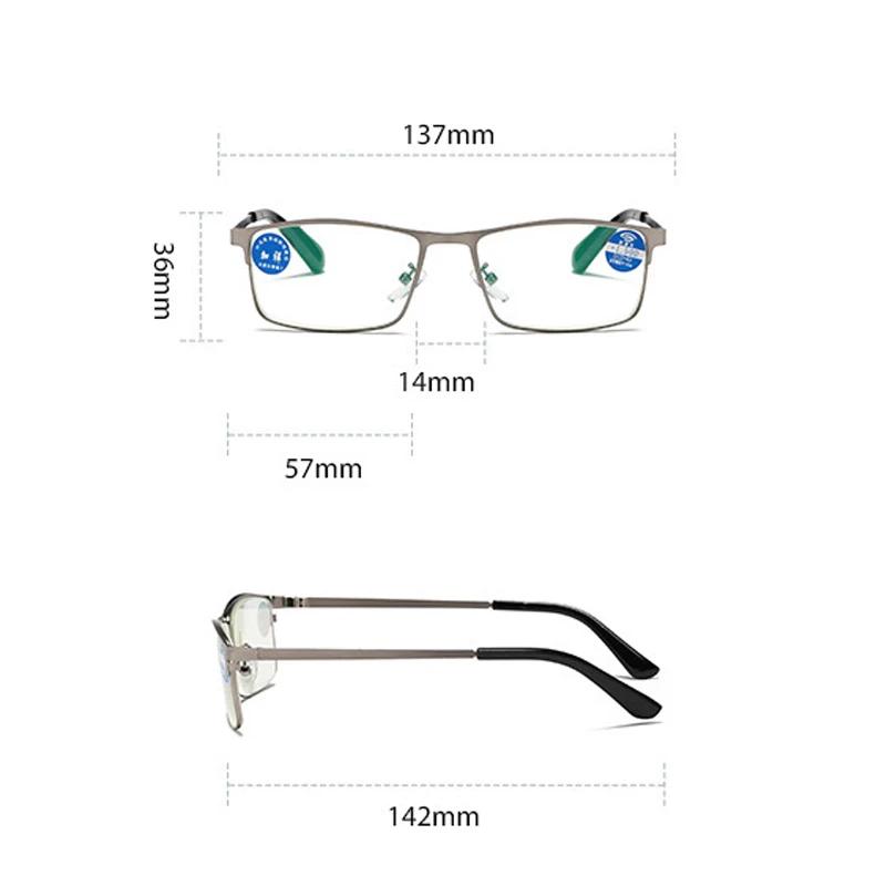 Lunettes de lecture demi-monture en métal pour hommes, lunettes de luxe de styliste Anti-lumière ble