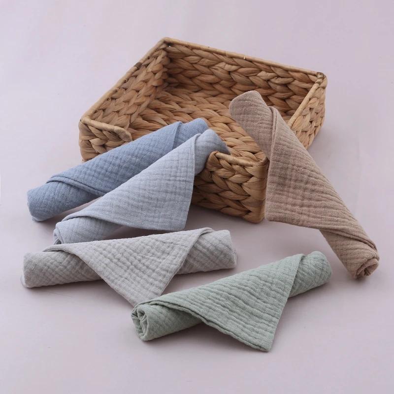 Serviettes en coton gaze douce et absorbante pour bébé, 5 pièces, lingettes pour le visage, mouchoir