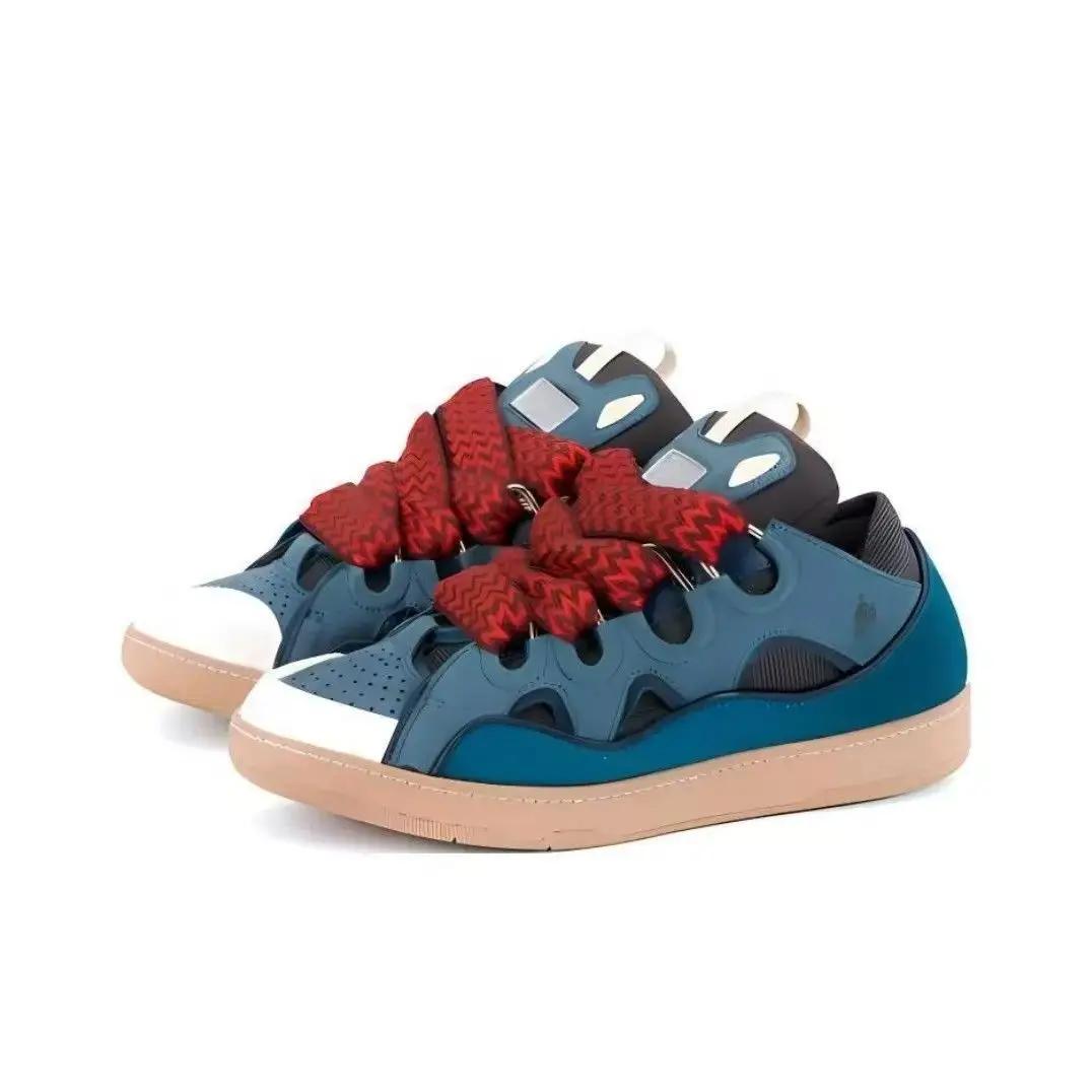 Nouvelles baskets à lacets LANVIN SPORT, plateforme, semelle épaisse, bout rond, couleurs mélangées,