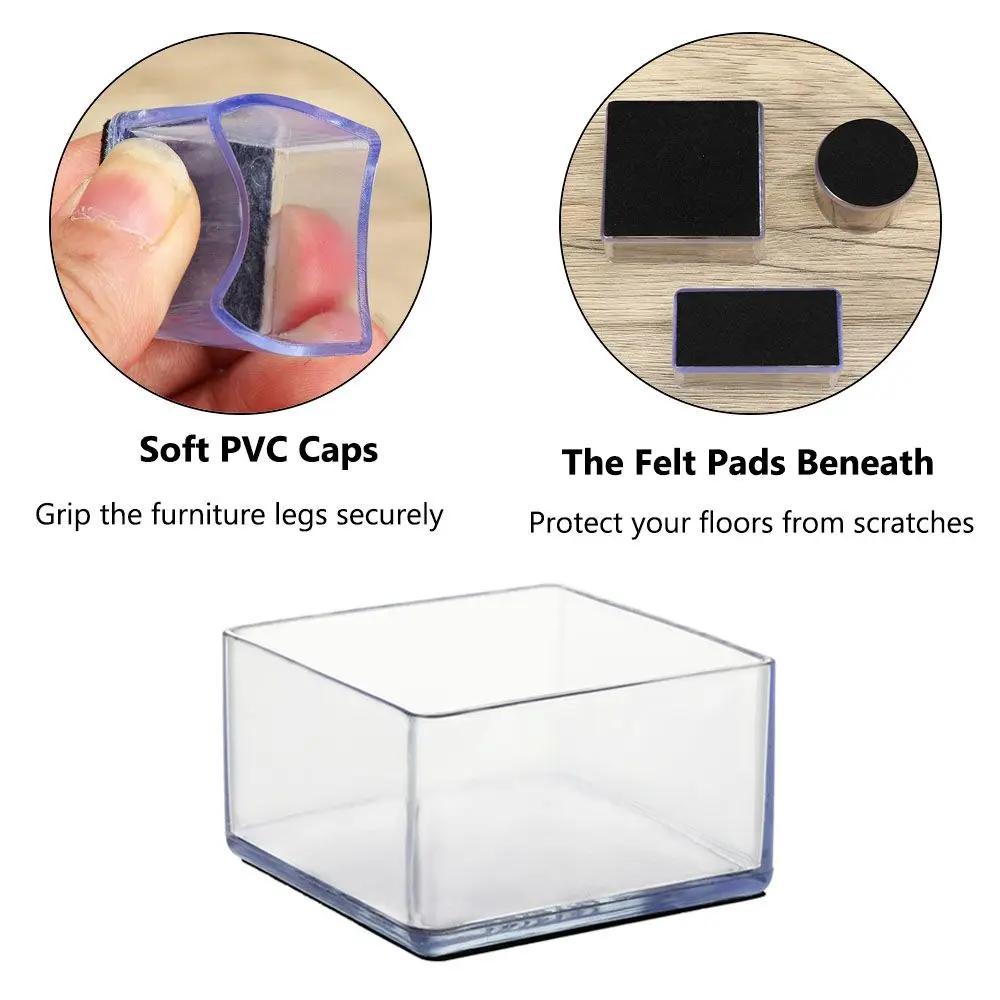 Coussinets en Silicone transparents pour pieds de Table et de chaise, capuchons en PVC, couvre-pieds