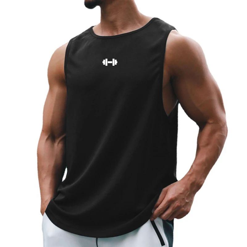 Débardeur de gymnastique d'été pour hommes, vêtements d'entraînement de Fitness, chemise ample sans