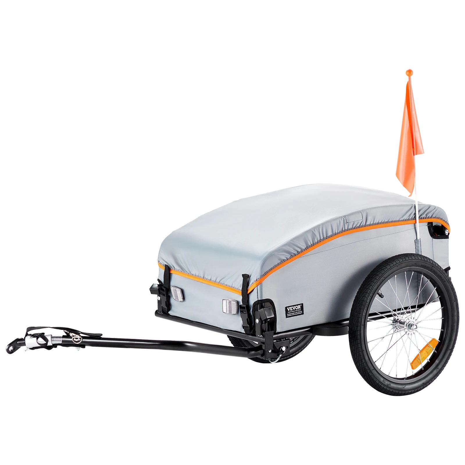 SucceBuy 100 lb remorque de chargement de vélo chariot de vélo pliable avec couvercle étanche et réf