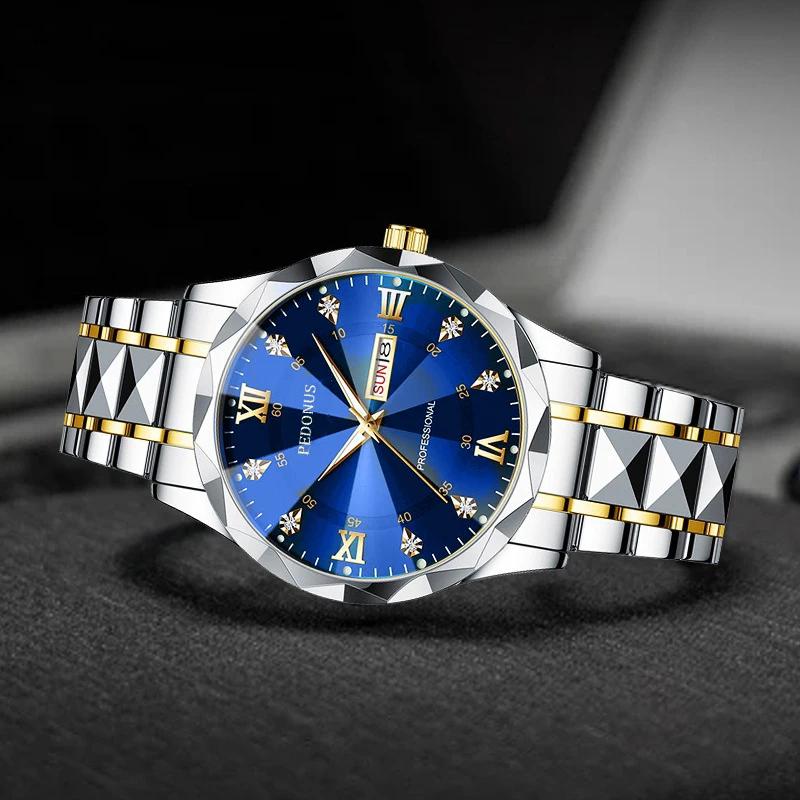 Montre de luxe pour homme, montre à quartz avec calendrier, mode et affaires