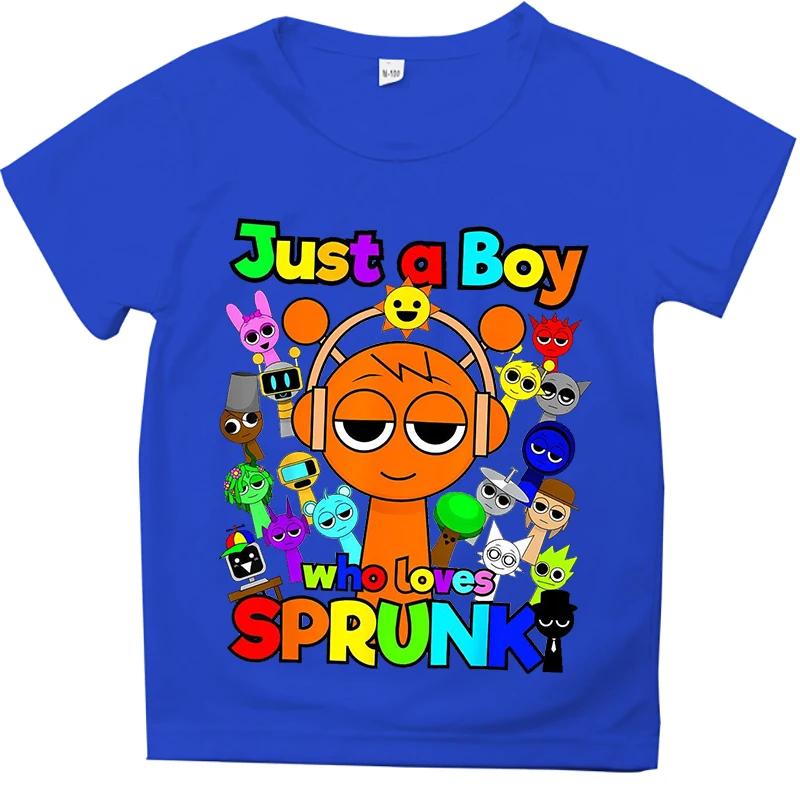 Jeu d'été Sprunki Incredibox dessin animé imprimé coton enfants T-Shirts garçons décontracté à manch