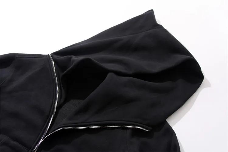 Nouveaux sweats à capuche pour hommes Cardigan à fermeture éclair harajuku sweats noirs hip hop styl