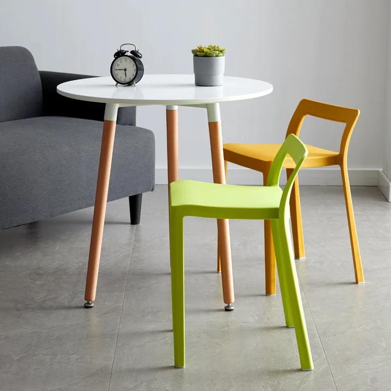 Chaises de Salle à Manger en Plastique pour Adulte, Simple, à Piste Haute, avec Dossier Évidé, pour 