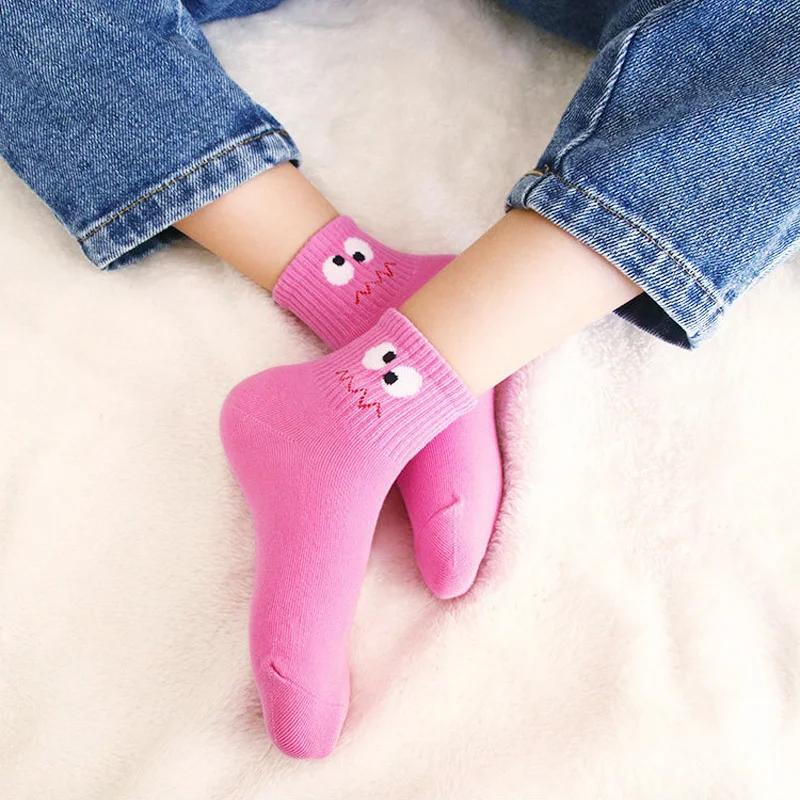 5 paires de chaussettes pour enfants, mignonnes et amusantes, motif d'émoticônes, confortables et re