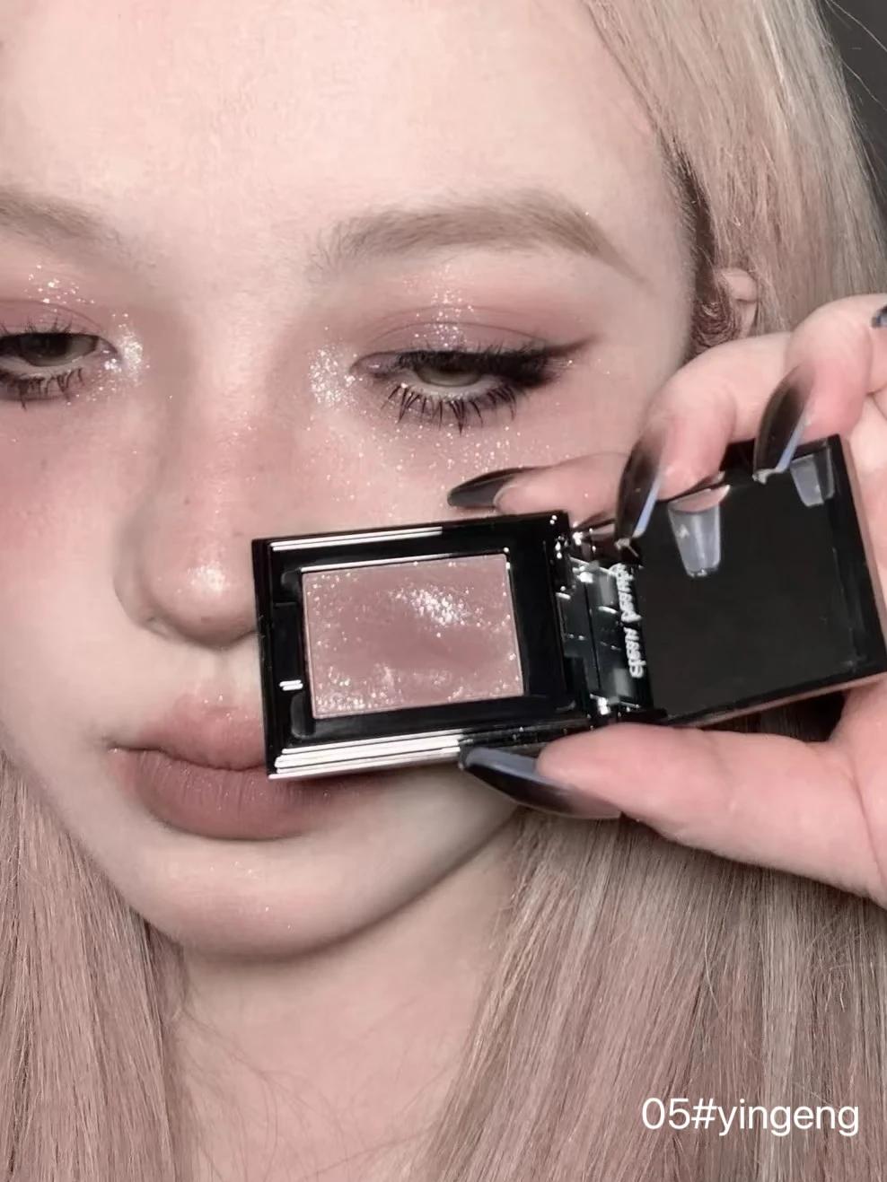 Fard à paupières monochrome à chambre rouge, poudre mate RC, multi-usage, cristal scintillant, fumé,