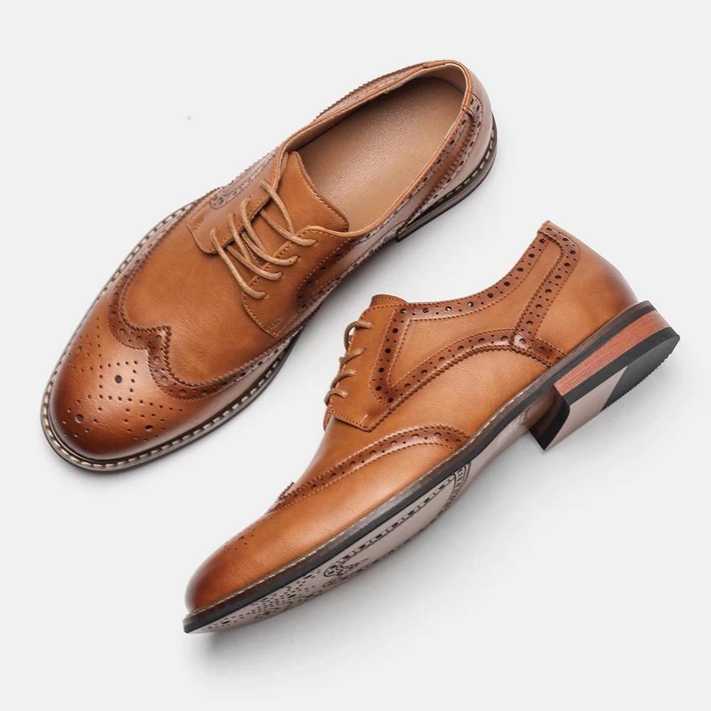 Chaussures en cuir pour hommes, élégantes et confortables, chaussures formelles pour gentleman.