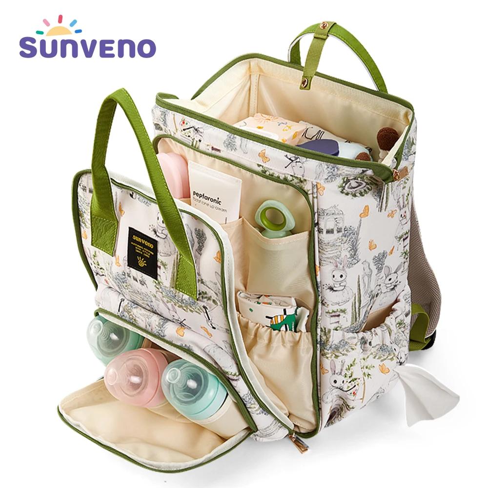 Sac à dos pour couches Sunveno de grande capacité – Sac de maternité élégant avec poches multifoncti