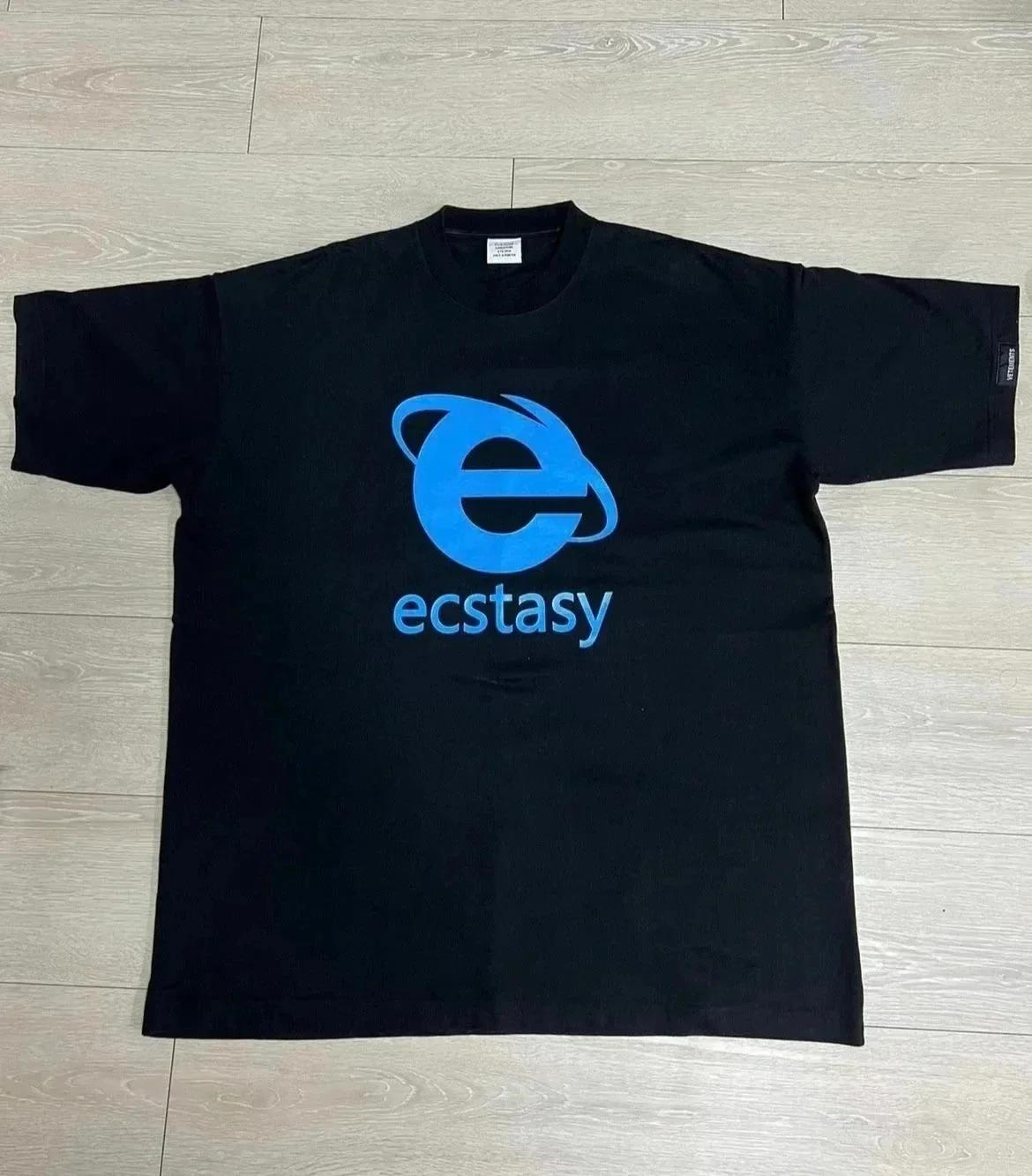 Streetwear Ecstasy nouveau T-shirt Y2K hommes Harajuku blanc T-shirt lettre impression surdimensionn