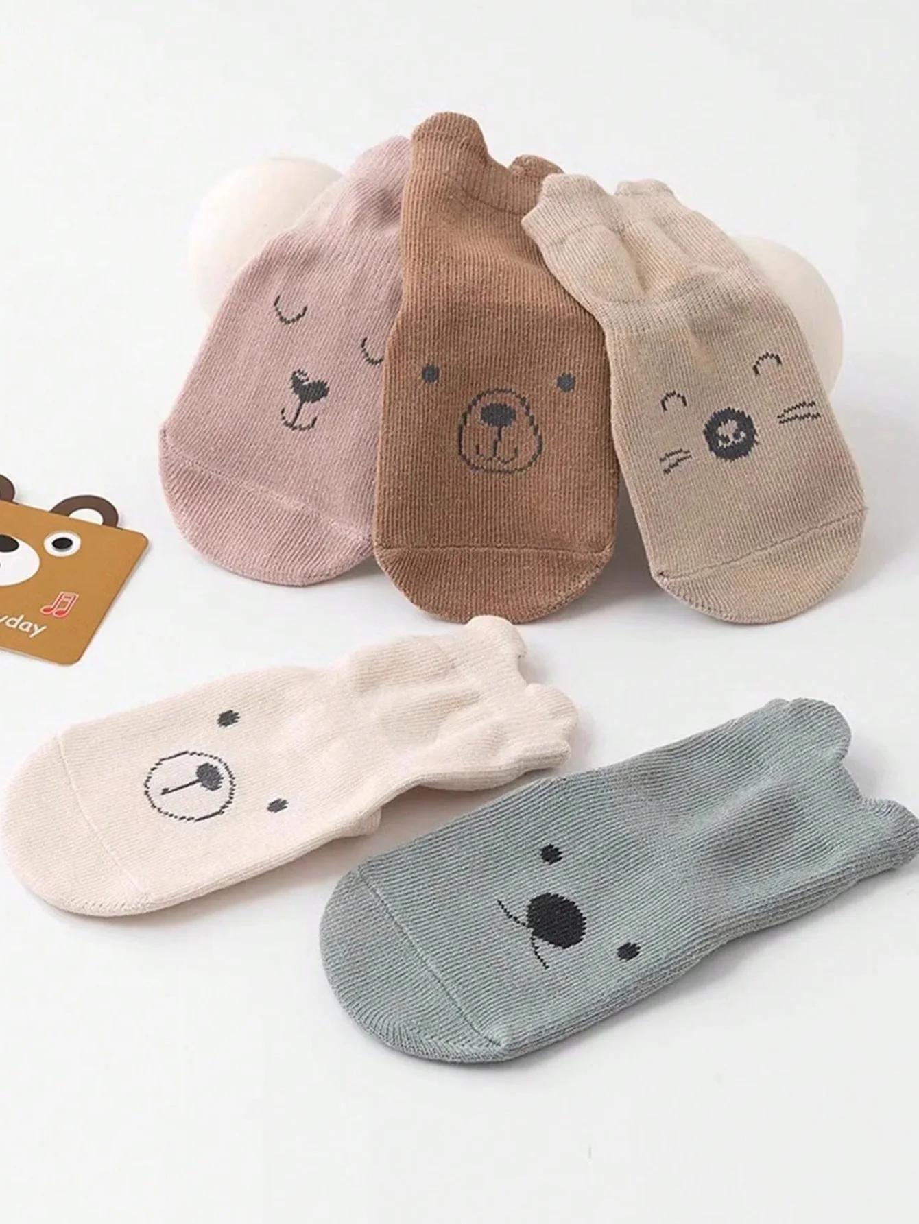 5 paires de chaussettes de sol pour bébé, toutes saisons, antidérapantes, pour enfants en bas âge, f