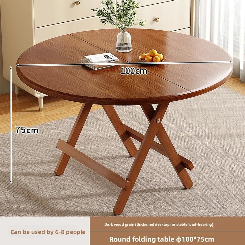 Table à manger pliante robuste – Aucun assemblage nécessaire, bureau solide et stable pour la cuisin