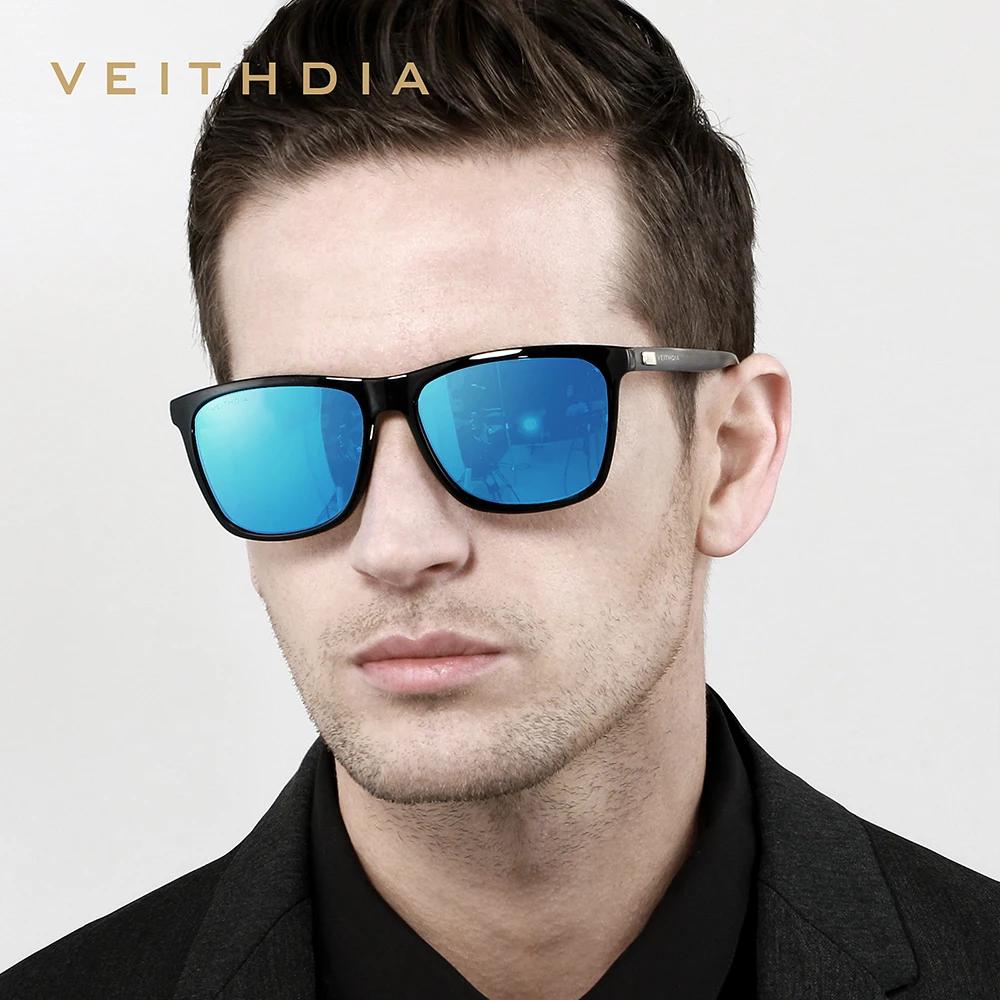 VEITHDIA marque lunettes de soleil unisexe rétro aluminium + TR90 lunettes de soleil polarisées lent