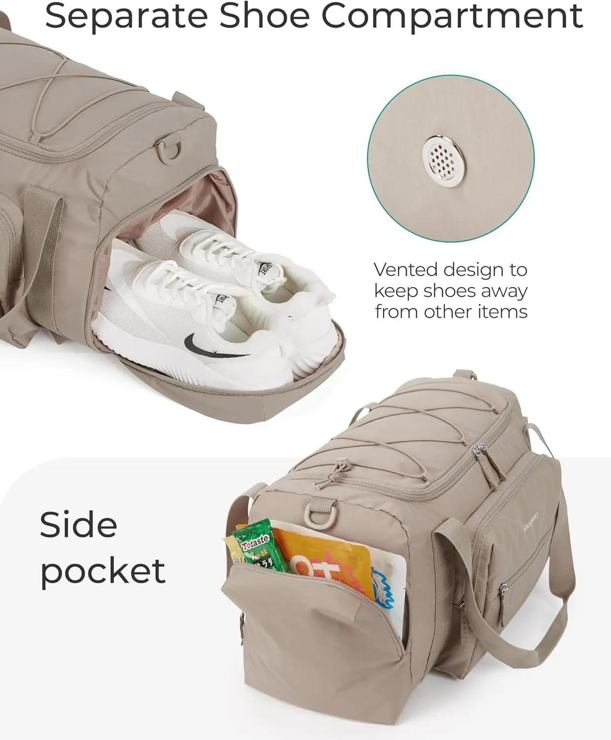 BAGSMART Sac de sport 4 en 1 pour femme et homme Sac de sport léger TSA avec compartiment à chaussur
