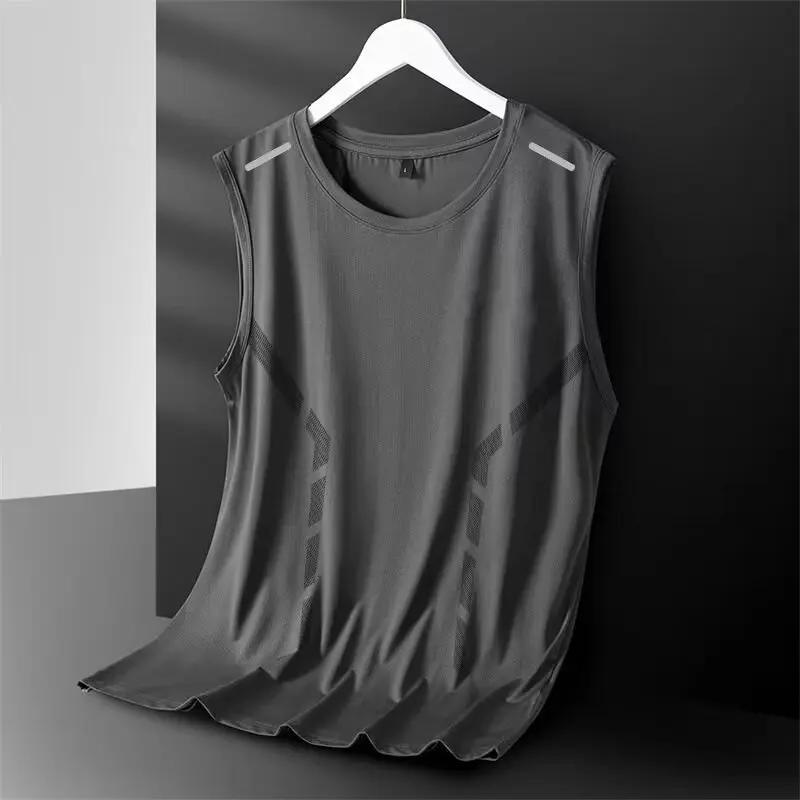 Débardeur tendance pour hommes, fin, respirant, séchage rapide, sport décontracté, épaules larges, c