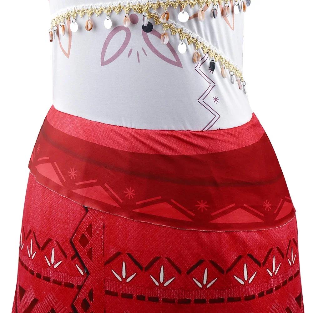 Robe d'aventure en mer pour femmes, tenue de cosplay Moana Vaiana avec collier, déguisement d'été po