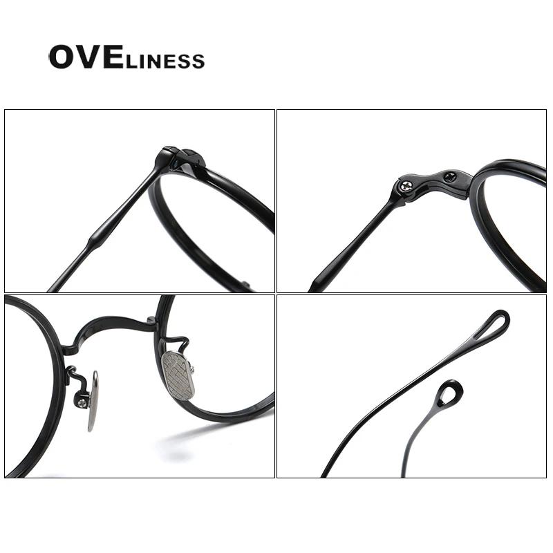 Monture de lunettes en titane pur hommes Vintage rond nouvelle marque Design montures de lunettes fe