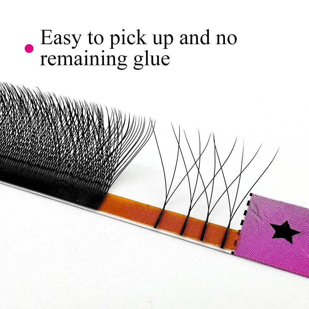 LAKANAKU 6 plateaux 3D W forme Extensions de cils Volume Francese Fans Fio 3W Cilios en forme de cil