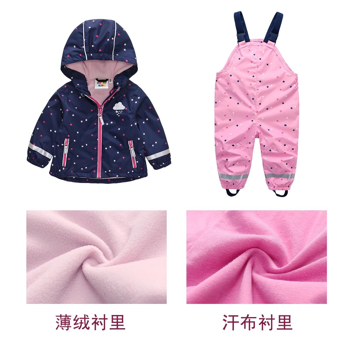 HONEYKING bébé imperméable costume ensemble de vêtements pour enfants salopette imperméable filles c