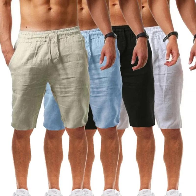 Short en coton pour hommes, pantalon court d'été respirant, couleur unie, Fitness, Streetwear, 1 piè