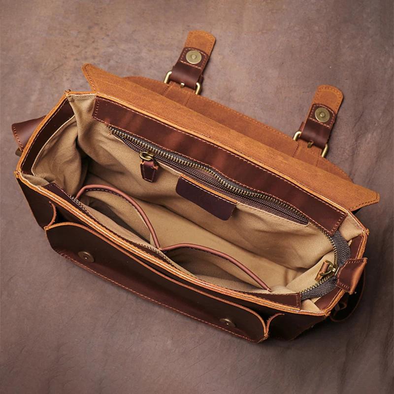 GURO-Sacs de messager rétro en cuir véritable pour hommes et femmes, sac initié, cuir de vachette na