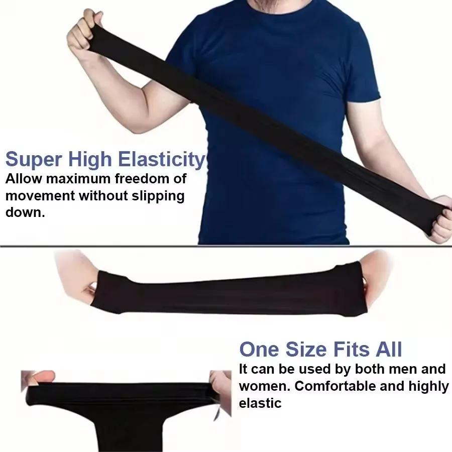 3 paires de manchons de bras unisexes en soie glacée pour la protection solaire d'été, activités de 