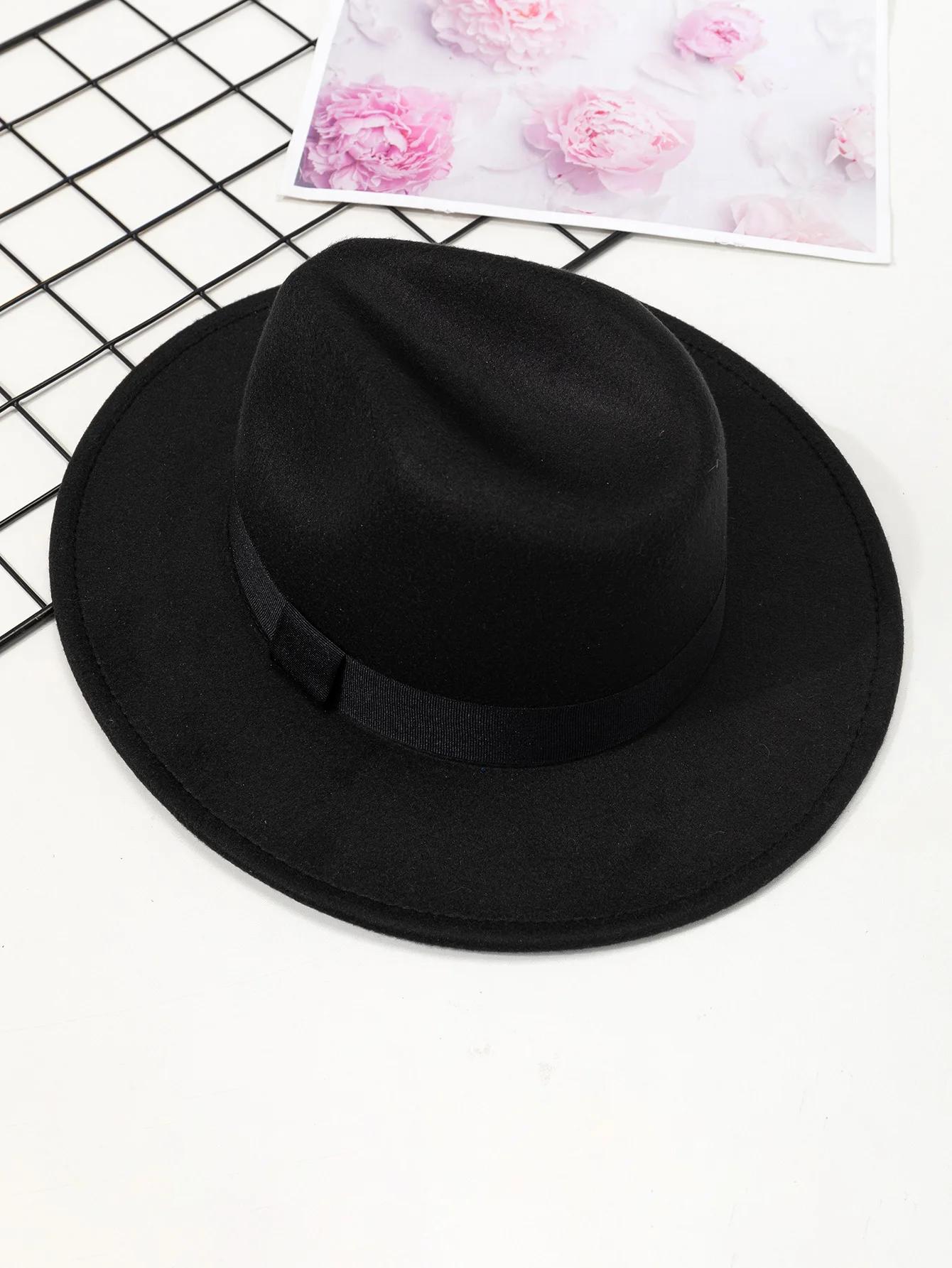 Nouveaux chapeaux à grands bords pour hommes et femmes, chapeaux de jazz en laine à la mode, chapeau