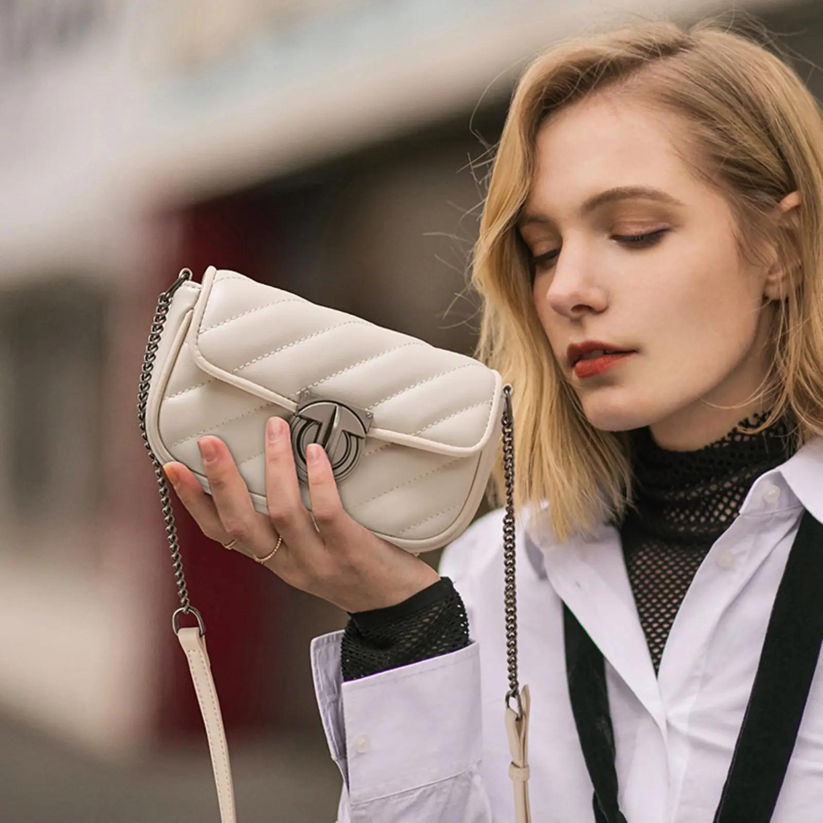 Sac à bandoulière en cuir matelassé ITAMOOD, sac à bandoulière de luxe et élégant pour femme, petit 