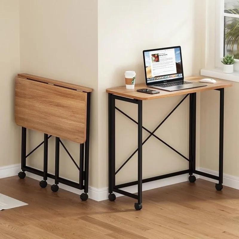 Petit bureau pliant, bureau de chambre à coucher, bureau d'écriture simple pour étudiant