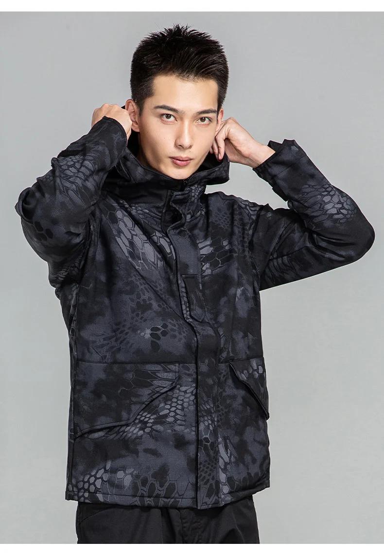 CamSolomon-Veste à capuche imperméable pour homme, manteau en peau de requin, coupe-vent chaud, exté