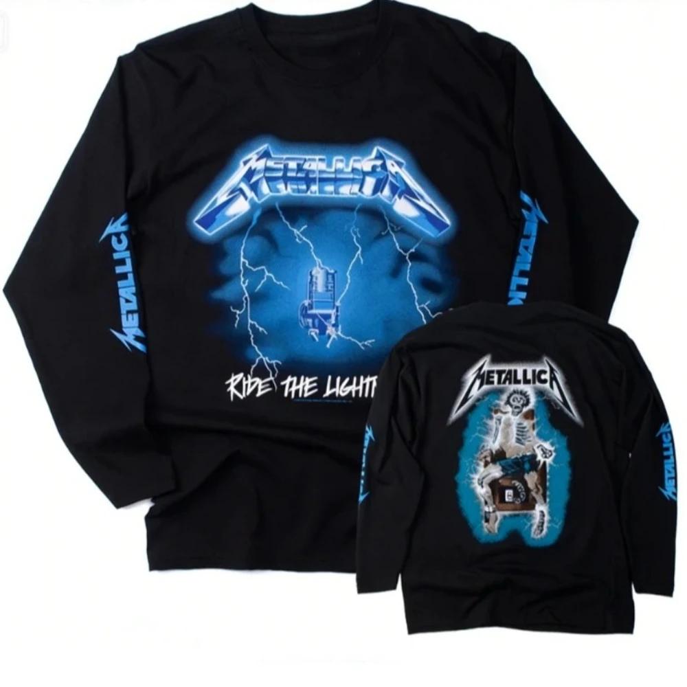 T-shirt rétro à manches longues pour hommes et femmes, imprimé en 3D, avec image de groupe de rock m