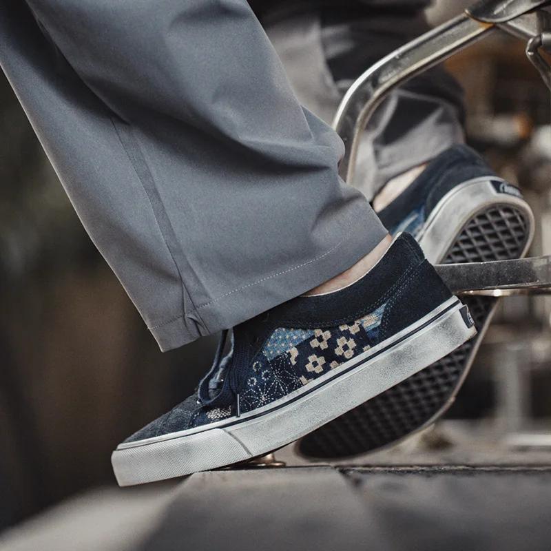 Maden-Chaussures basses en toile imprimée rétro japonaise pour hommes et femmes, marque de créateur,