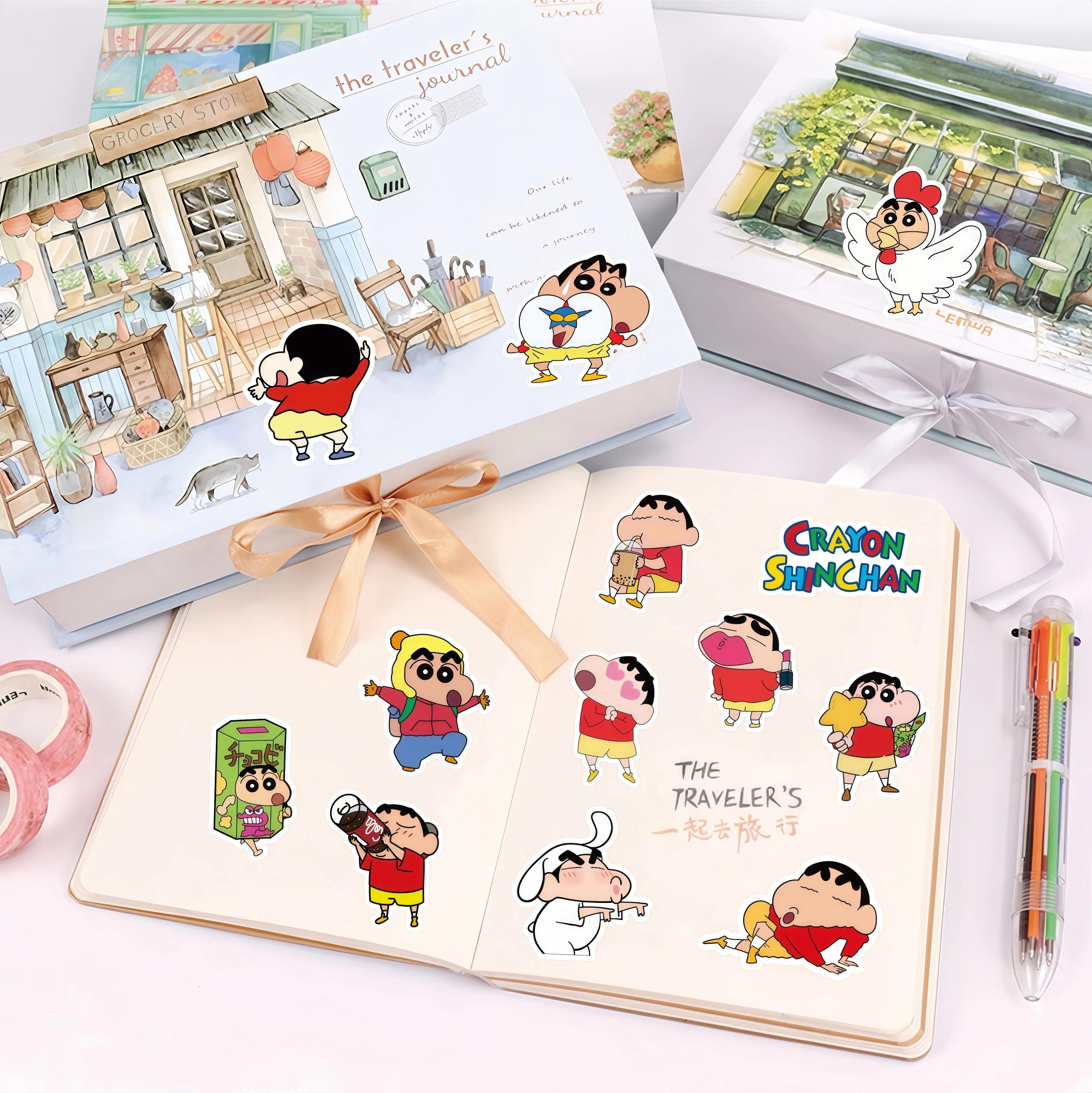 100 pièces dessin animé Crayon Shin Chan autocollants enfants jouets pour voiture ordinateur portabl