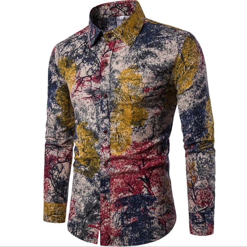 Chemises Baroques 3D pour Hommes, Manches sulf, Chemise Sociale de Luxe, Revers Respiré, Économie en