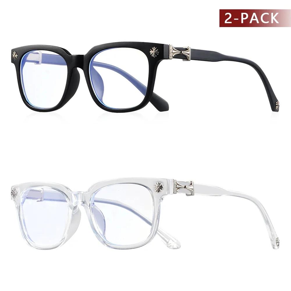 Lunettes carrées Anti-lumière bleue pour hommes et femmes, 1 pièce, monture noire et transparente, u