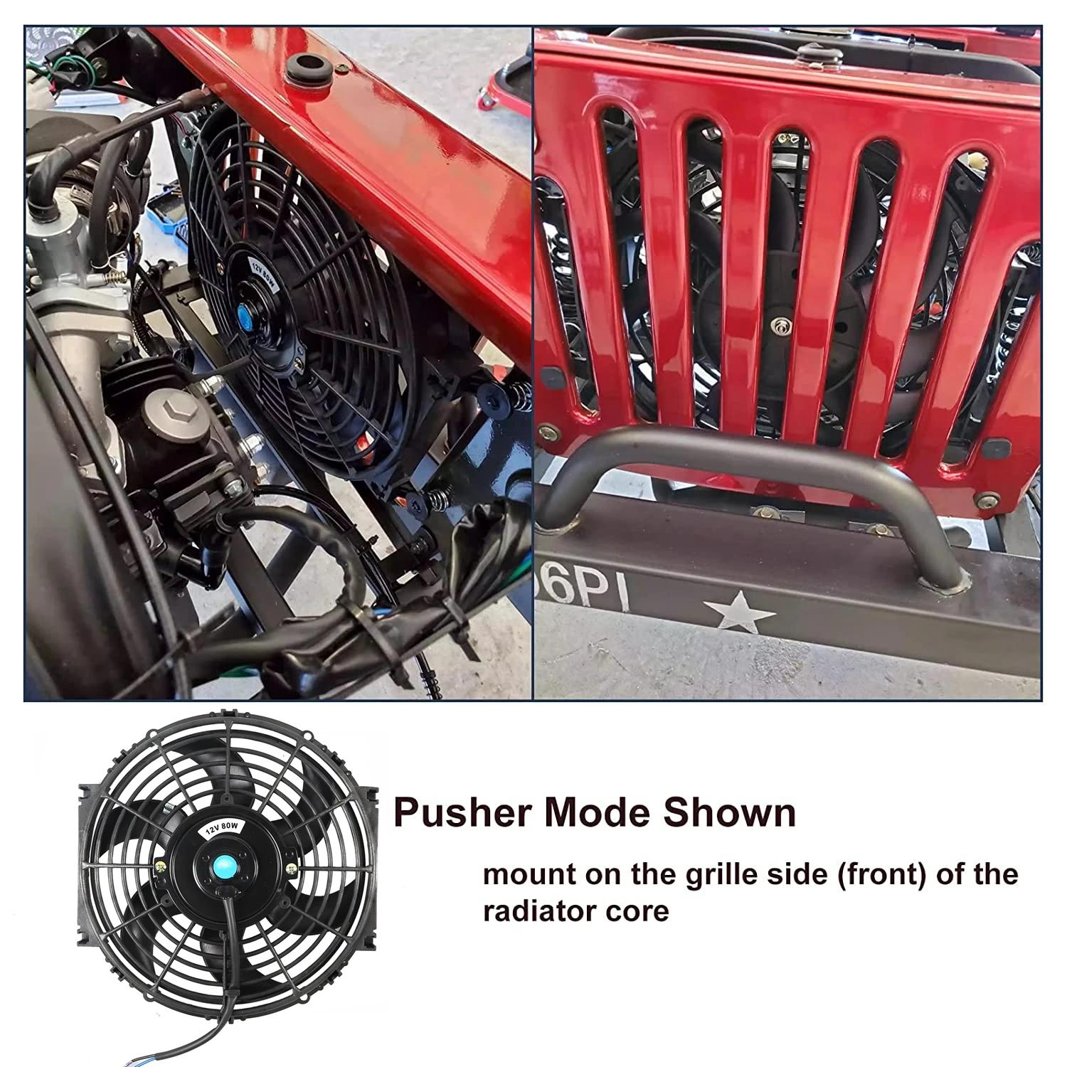 Universel 7/9/10/12/14/16 pouces 12V 80W 2100 tr/min voiture climatisation radiateur électronique ve