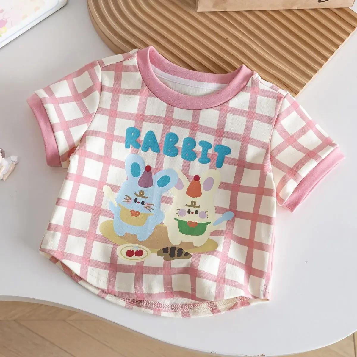 Vêtements d'été 2026 pour enfants : T-shirts, hauts à manches courtes, motifs de dessins animés pour
