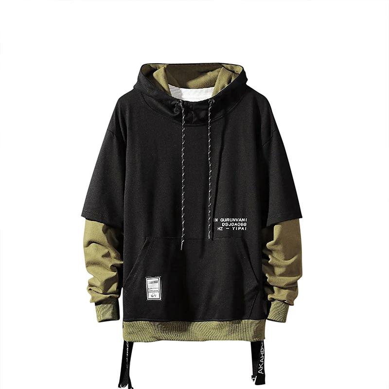 Nouveau sweat à capuche Patchwork Hip Hop hommes pull à capuche Streetwear décontracté mode vêtement